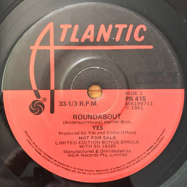 Yes Roundabout Vinyl Records and CDs For Sale MusicStack