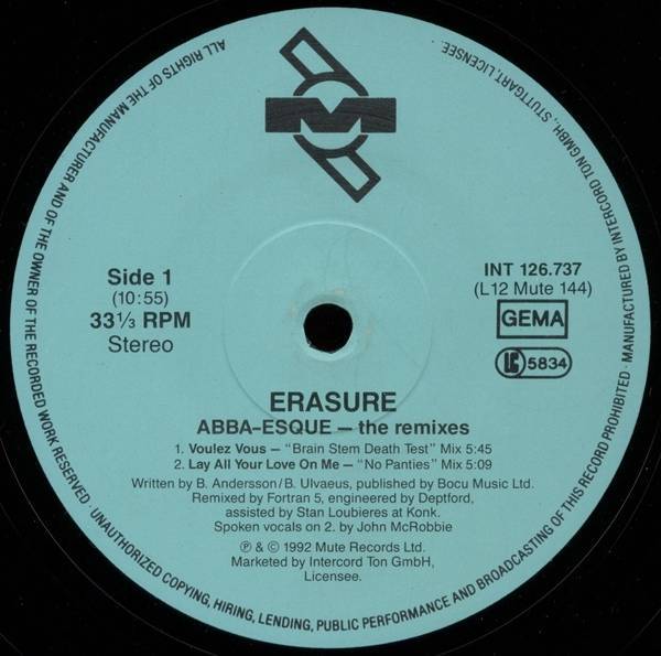 Erasure Abba-esque Vinyl Records and CDs For Sale | MusicStack