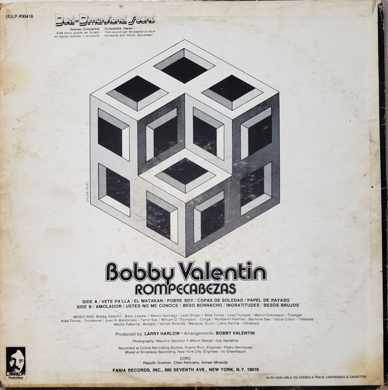 Bobby Valentin - Rompecabezas - Repress- Stereo (LP) For Sale