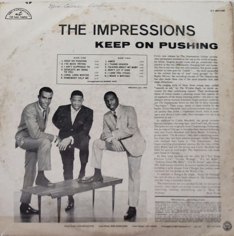 Impressions Keep On Pushing (LP) For Sale