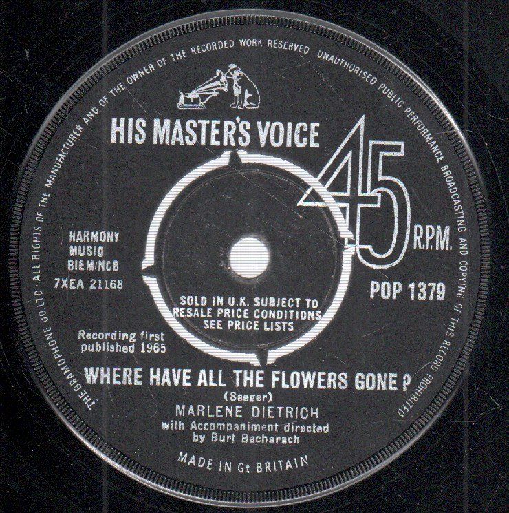 Marlene Dietrich Where Have All The Flowers Gone Vinyl Records and CDs For Sale MusicStack