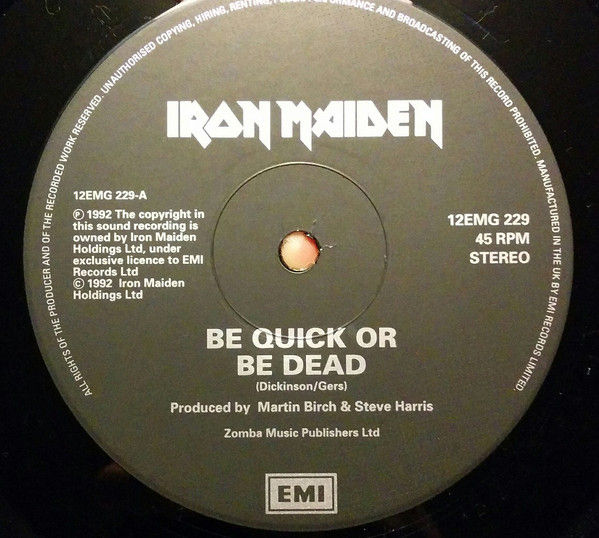 Iron Maiden Be Quick Or Be Dead Vinyl Records and CDs For Sale MusicStack