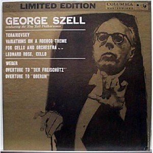 George Szell The New York Philharmonic Tchaikovsky Variations On A Rococo Theme Weber Overture To Der Freischutz Overture To Oberon Lp For Sale george szell the new york