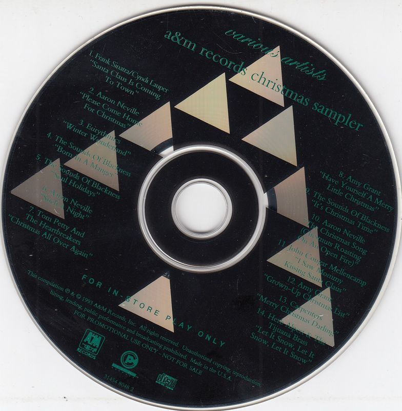 ron Neville Tom Petty Eurythmics Sinatra Various A M Records Christmas Sampler Cd A M Records