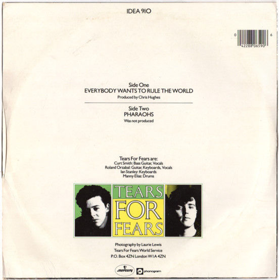 Tears For Fears EVERYBODY WANTS TO RULE THE WORLD / PHARAOHS (10
