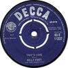 BILLY FURY WITH THE FOUR JAYS - That's Love / You Don't Know