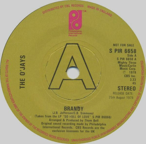 O'jays Brandy Vinyl Records and CDs For Sale MusicStack